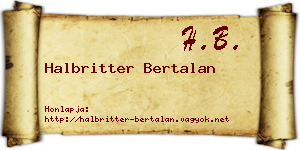 Halbritter Bertalan névjegykártya