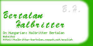 bertalan halbritter business card